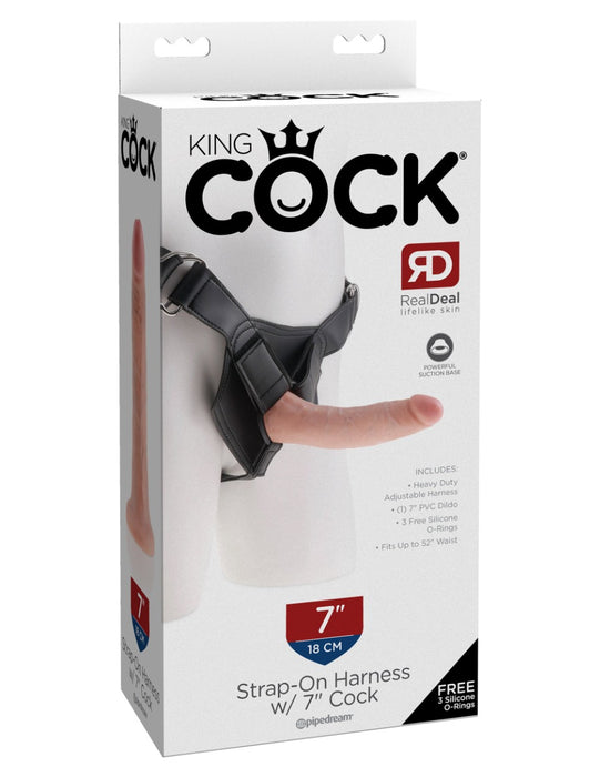 Pipedream - King Cock - Strap on Harness met Dildo - 18 cm - Lichte Huidskleur-Erotiekvoordeel.nl