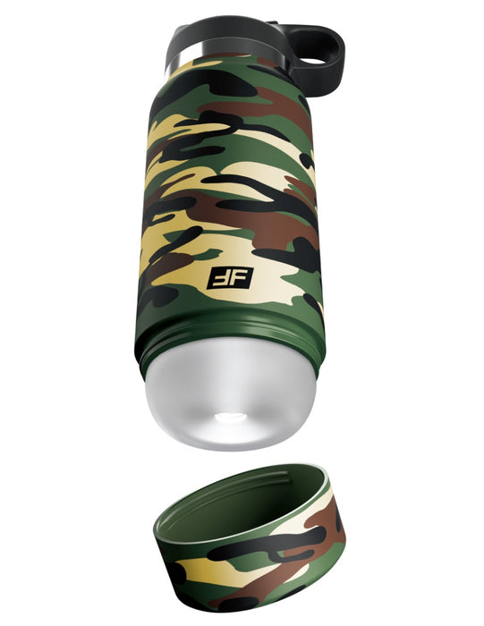 Pipedream - PDX Plus Fap Flask - Happy Camper Discreet Stroker- Frosted/Camouflage-Erotiekvoordeel.nl