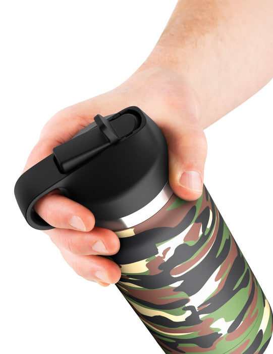 Pipedream - PDX Plus Fap Flask - Happy Camper Discreet Stroker - Frosted/Camouflage-Erotiekvoordeel.nl