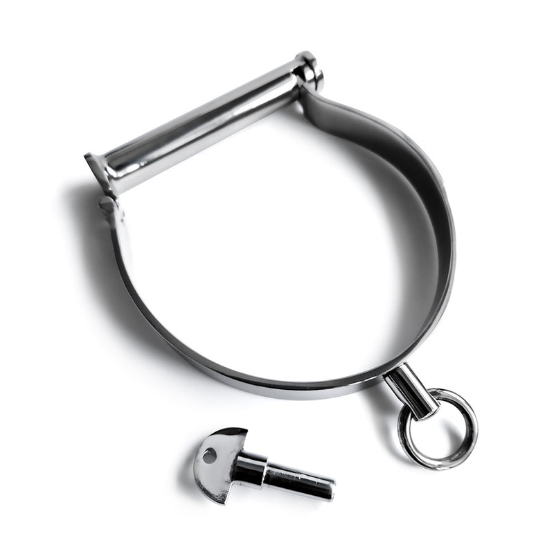 Black Label - Darby-stijl RVS Slaven Halsband - Collar-Erotiekvoordeel.nl