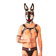 Brutus Vegan Bulldog Harnas - Zwart/Wit-Erotiekvoordeel.nl