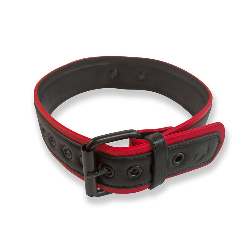 Brutus Vegan Puppy Collar - Zwart/Rood-Erotiekvoordeel.nl