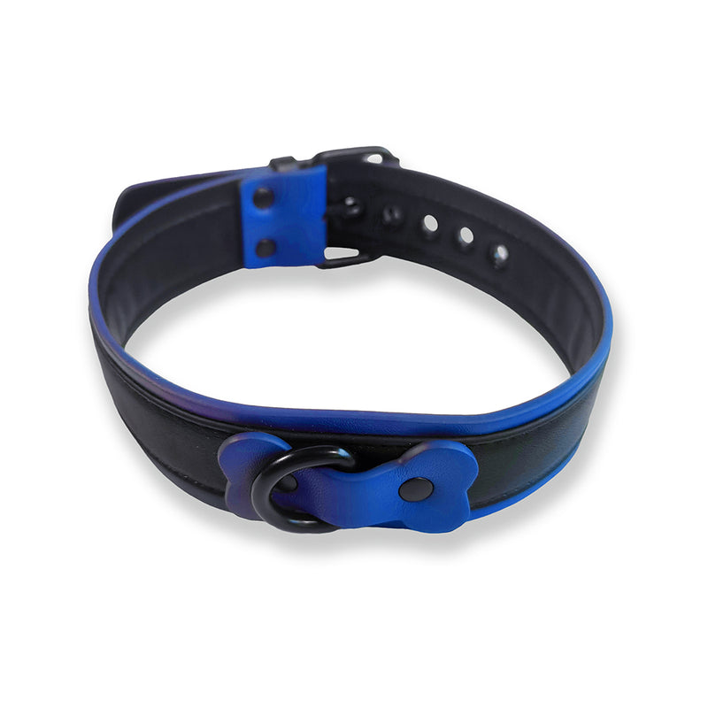 Brutus Vegan Puppy Collar - Zwart/Blauw-Erotiekvoordeel.nl