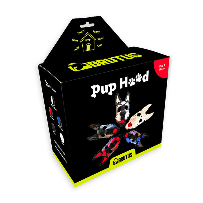 Brutus Vegan Puppy Hood - Zwart/Rood-Erotiekvoordeel.nl