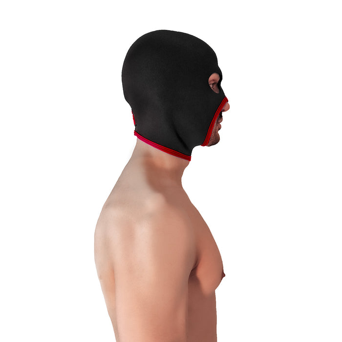 Brutus - Neoprene Face Fucker Hood - Met Oogopeningen - Zwart/Rood-Erotiekvoordeel.nl