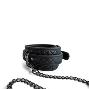 SODORRA Vegan + Neo Collar met Leash - Kunstleer - Zwart-Erotiekvoordeel.nl