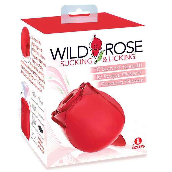 Icon - Wild Rose - Zuigende & Likkende Vibrator-Erotiekvoordeel.nl