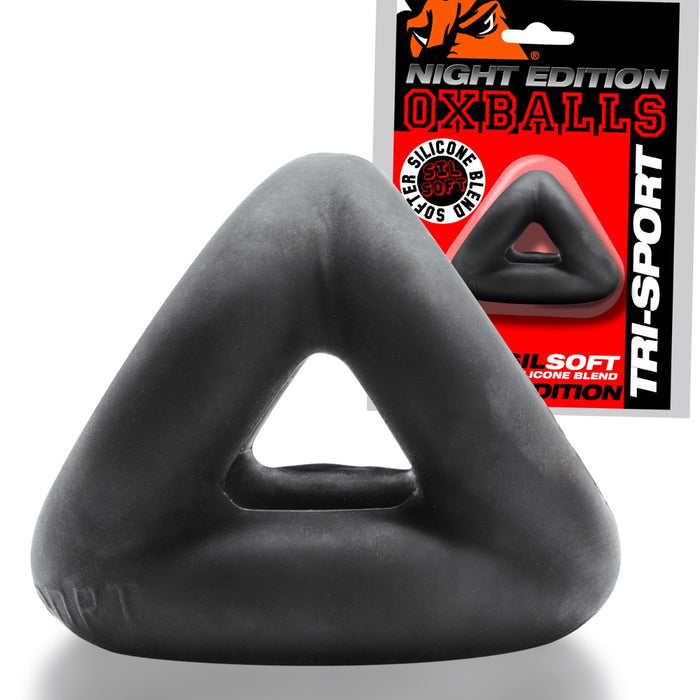 Oxballs - Tri-Sport - Night Edition - Cocksling - Mat Zwart-Erotiekvoordeel.nl