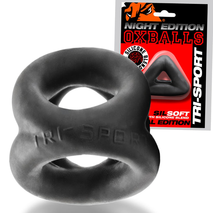Oxballs - Tri-Sport - Night Edition - Cocksling - Mat Zwart-Erotiekvoordeel.nl