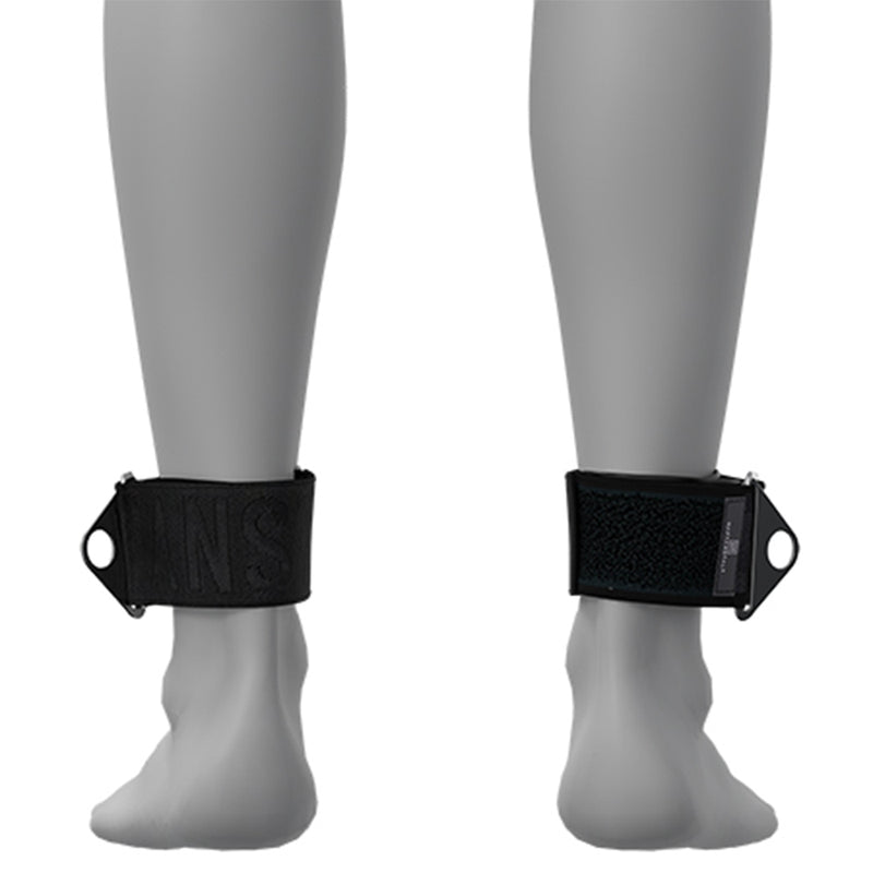 Haftanstalt - Verstelbare Neopreen Enkelboeien Set met Metalen Gesp - Zwart-Erotiekvoordeel.nl