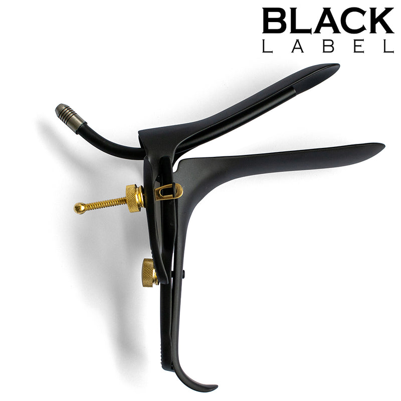Black Label - Cusco Speculum met glijmiddel-slangetje - Zwart/Goud-Erotiekvoordeel.nl