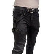 Brutus - Lederen Beenharnas - Verstelbaar- Zwart-Erotiekvoordeel.nl