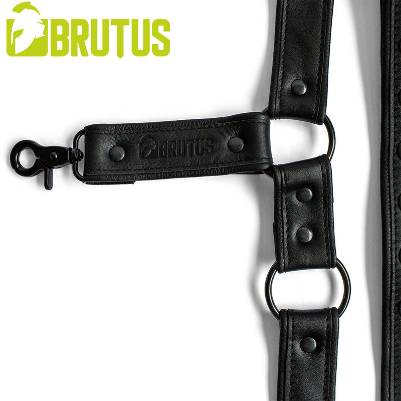 Brutus - Lederen Beenharnas - Verstelbaar- Zwart-Erotiekvoordeel.nl
