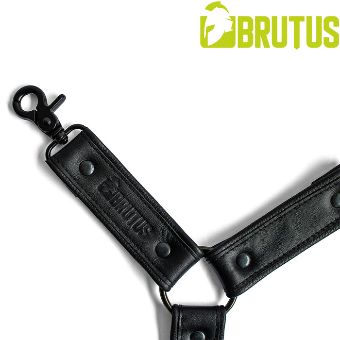 Brutus - Lederen Beenharnas - Verstelbaar- Zwart-Erotiekvoordeel.nl