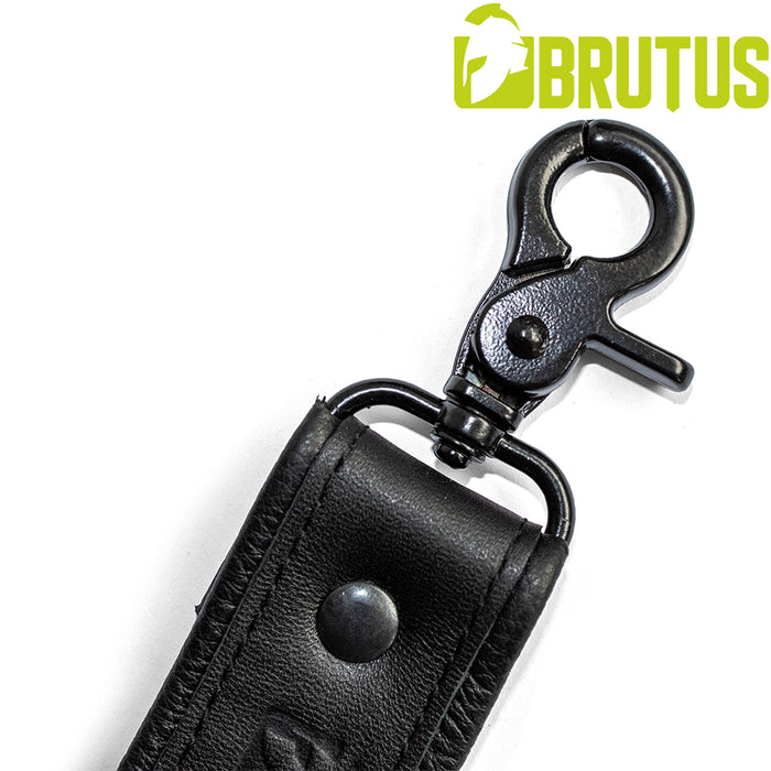 Brutus - Lederen Beenharnas - Verstelbaar- Zwart-Erotiekvoordeel.nl