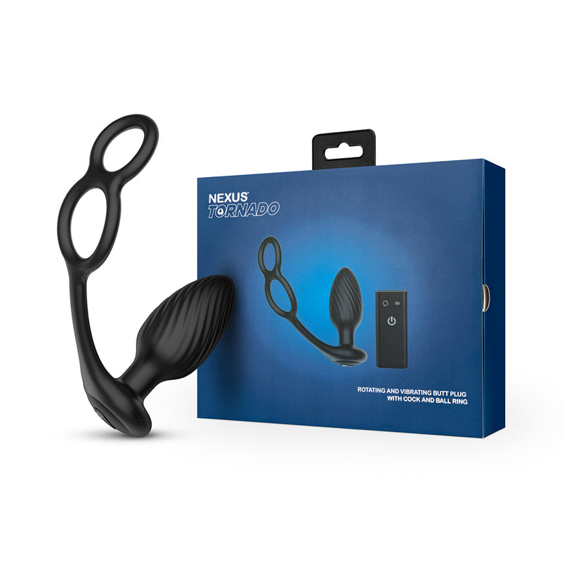 Nexus - Tornado - Vibrerende Buttplug met Cockring en Scrotumring-Erotiekvoordeel.nl