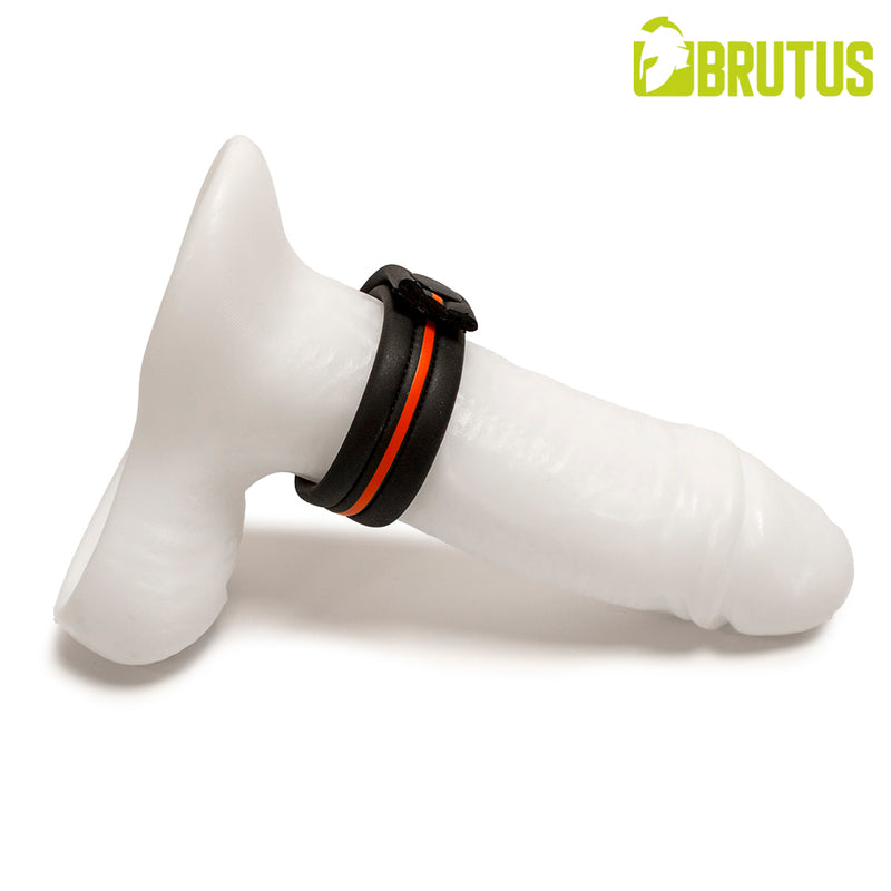 Brutus - Neopreen Cockstrap - Verstelbaar met drukknopen - Zwart/Rood-Erotiekvoordeel.nl