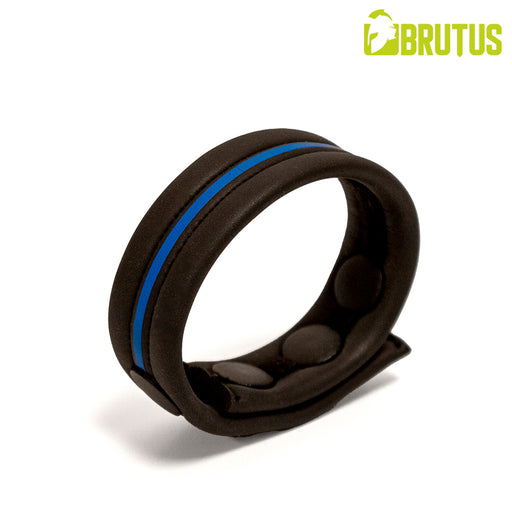 Brutus - Neopreen Cockstrap - Verstelbaar met drukknopen - Zwart/Blauw-Erotiekvoordeel.nl