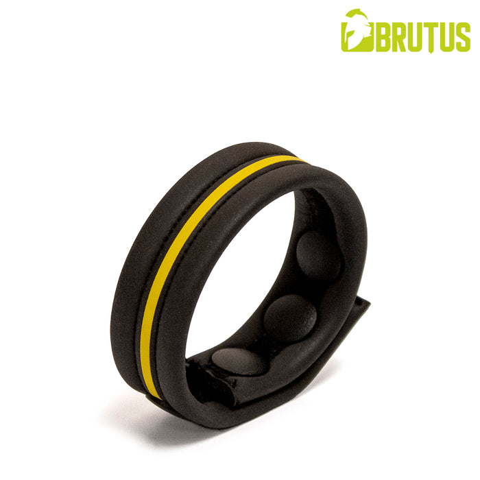 Brutus - Neopreen Cockstrap - Verstelbaar met drukknopen - Zwart/Geel