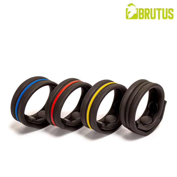 Brutus - Neopreen Cockstrap - Verstelbaar met drukknopen - Zwart/Geel