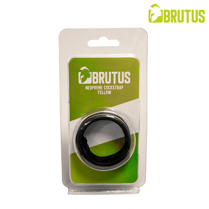 Brutus - Neopreen Cockstrap - Verstelbaar met drukknopen - Zwart/Geel