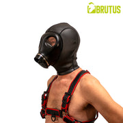 Brutus - Neopreen Alien Gas Masker Hood - Zwart-Erotiekvoordeel.nl