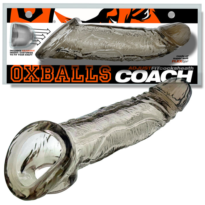 Oxballs - Coach - Penis Sleeve - Siliconen/TPR - Rookgrijs-Erotiekvoordeel.nl