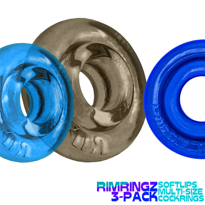 Oxballs - Rimringz - Multisize Pack 3 stuks - Cool Blues - Blauw/Transparant-Erotiekvoordeel.nl