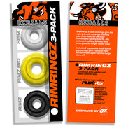 Oxballs - Rimringz - Multisize Pack 3 stuks - Shockwave - Geel/Transparant/Zwart-Erotiekvoordeel.nl