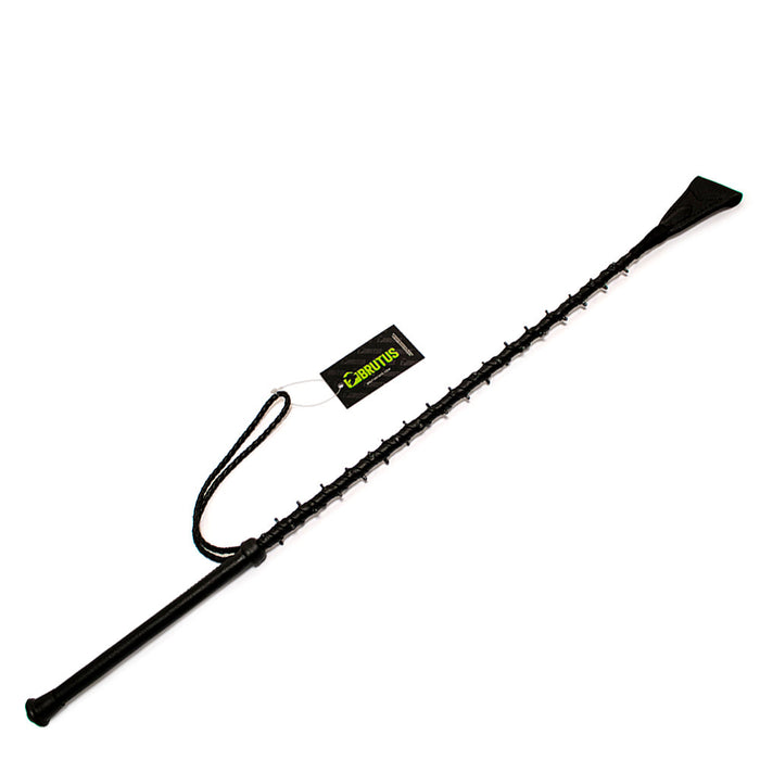 Brutus - Lederen Rijzweep met Spikes - Zwart-Erotiekvoordeel.nl