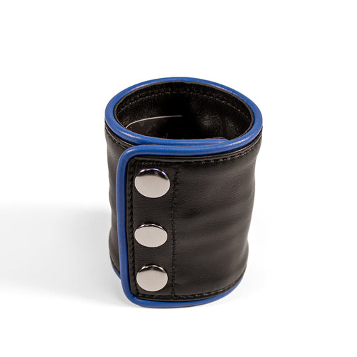 Brutus - Lederen Polsportemonnee met Rits - Zwart/Blauw-Erotiekvoordeel.nl
