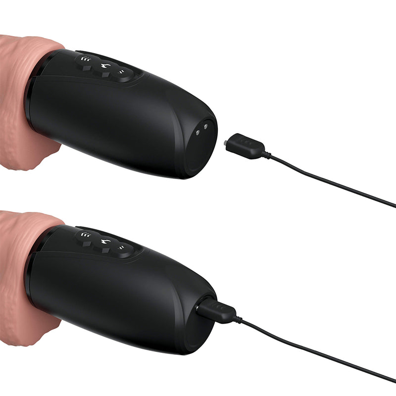 Pipedream - King Cock - Stotende Vibrerende en Verwarmende Dildo met Scrotum - 16,5 cm - Lichte Huidskleur-Erotiekvoordeel.nl