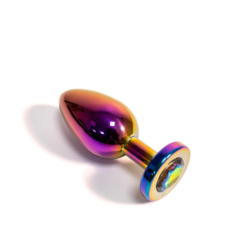 Black Label - Metalen Buttplug met Siersteen - Rainbow-Erotiekvoordeel.nl