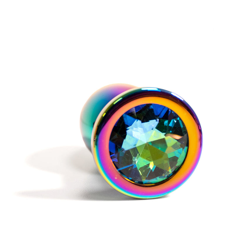Black Label - Metalen Buttplug met Siersteen - Rainbow-Erotiekvoordeel.nl