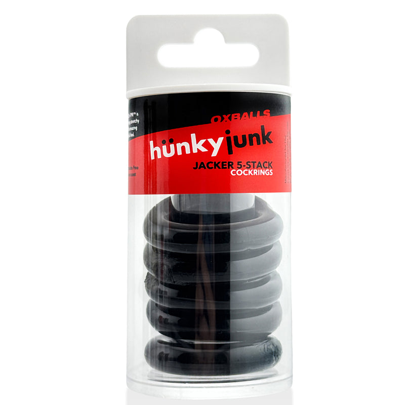 Hünkyjunk - Jacker - 5-Stack Stapelbare Cockringen - Zwart