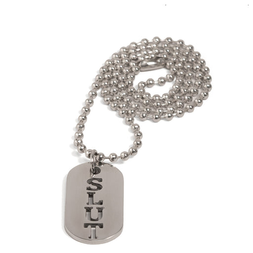 Black Label - SLUT - Kink Fetish Dog tag - Day Collar-Erotiekvoordeel.nl