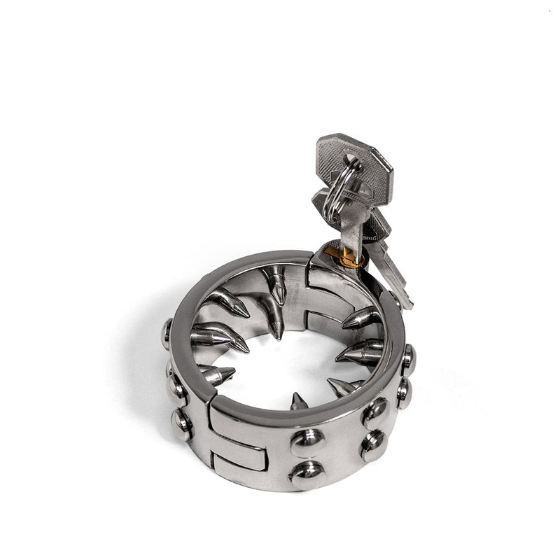 Black Label - Ballstretcher met Spikes en Stealth Lock - RVS