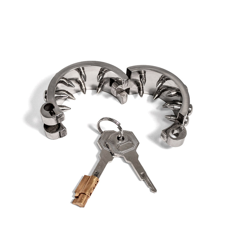 Black Label - Ballstretcher met Spikes en Stealth Lock - RVS