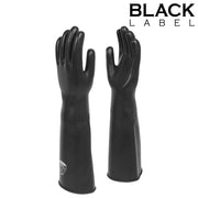 Black Label - Extra Lange Latex Fetish Handschoenen - 40 cm - Zwart-Erotiekvoordeel.nl