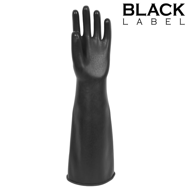 Black Label - Extra Lange Latex Fetish Handschoenen - 40 cm - Zwart-Erotiekvoordeel.nl