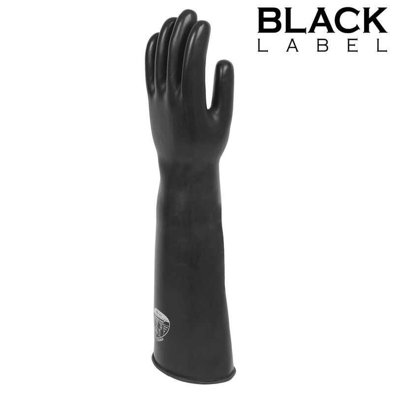 Black Label - Extra Lange Latex Fetish Handschoenen - 40 cm - Zwart-Erotiekvoordeel.nl