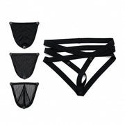 The Noblest - Jockstrap met 3 verwisselbare frontjes - Zwart-Erotiekvoordeel.nl