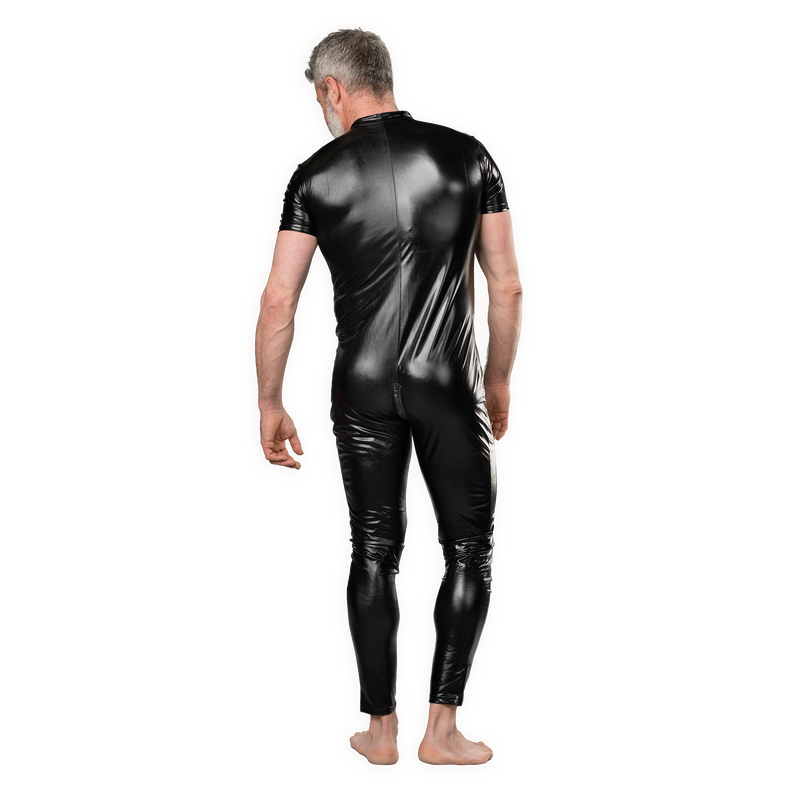 Amorable - Wetlook Heren Overall - Zwart-Erotiekvoordeel.nl