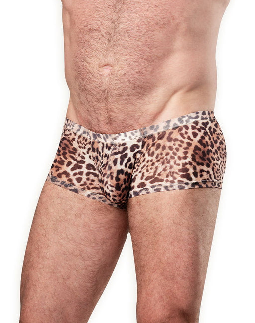 Amorable - Pantalones cortos transparentes de leopardo para hombre - Estampado de leopardo - Erotiekvoordeel.nl