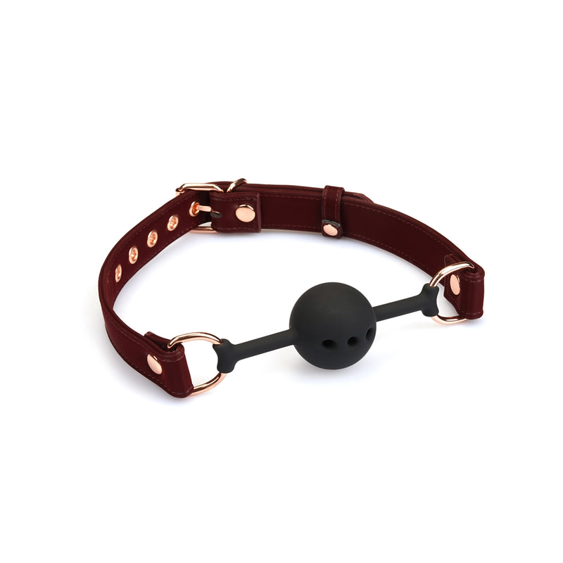 Liebe Seele - Metallic Shade Red - Vegan PU Lederen Gag - Rood/Rosé Goud