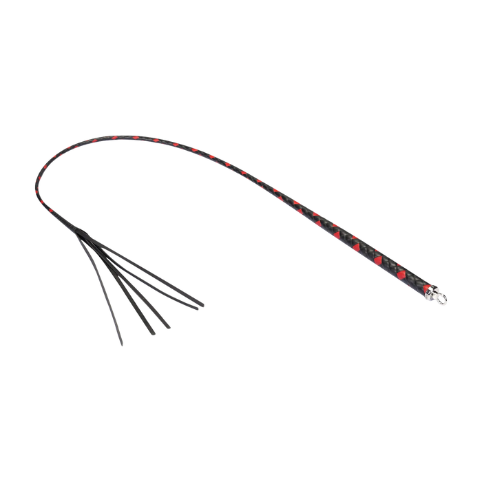 RISE - BDSM Zweep - Feather Single Tail - Zwart/Rood-Erotiekvoordeel.nl