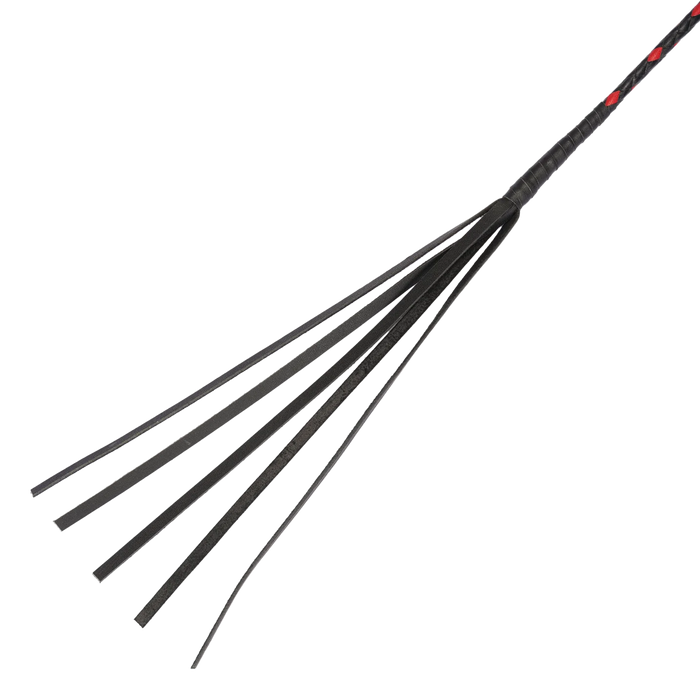 RISE - BDSM Zweep - Feather Single Tail - Zwart/Rood-Erotiekvoordeel.nl