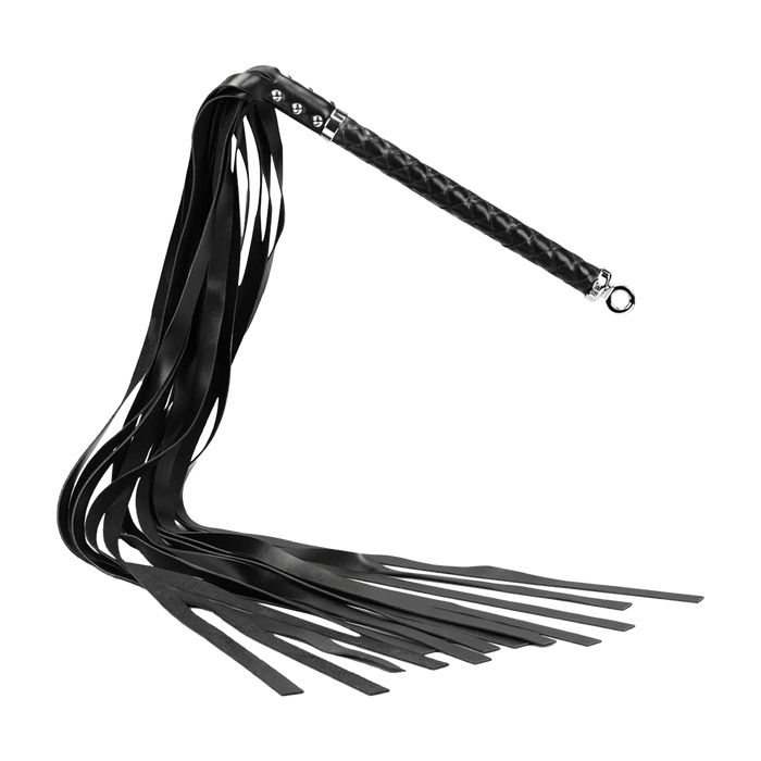 RISE - Lange Flogger met Zachte Strengen - Zwart-Erotiekvoordeel.nl