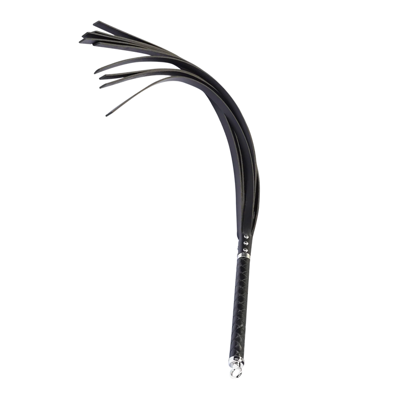 RISE - Lange Flogger met Harde Strengen – Zwart-Erotiekvoordeel.nl