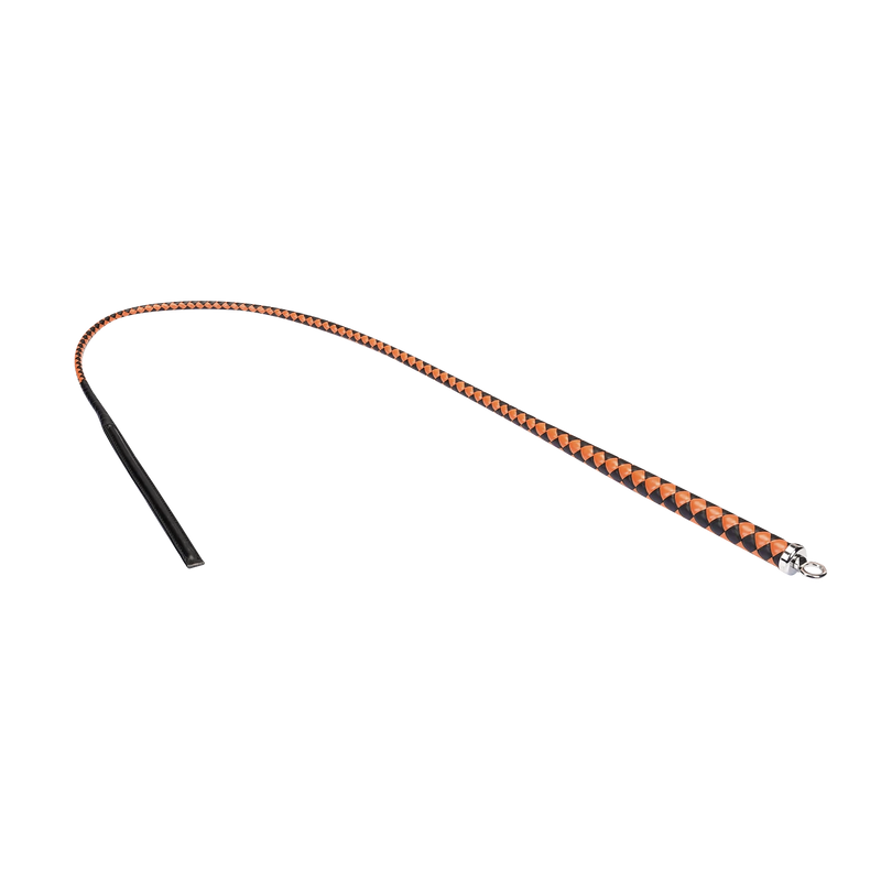RISE - BDSM Zweep - Feather Slim Single Tail - Oranje/Zwart-Erotiekvoordeel.nl